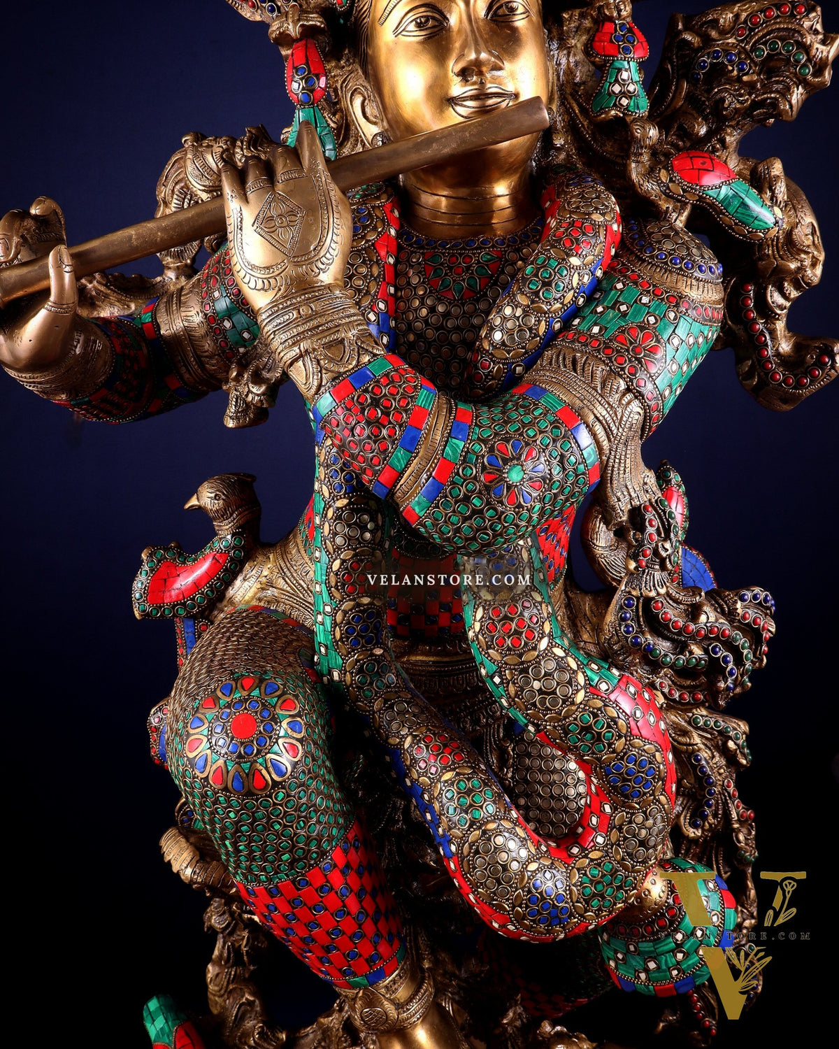 Lord Krishna Brass statue - 43 inch/3.75 feet large