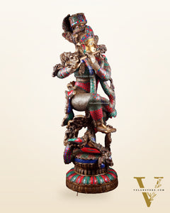 Lord Krishna Brass statue - 43 inch/3.75 feet large