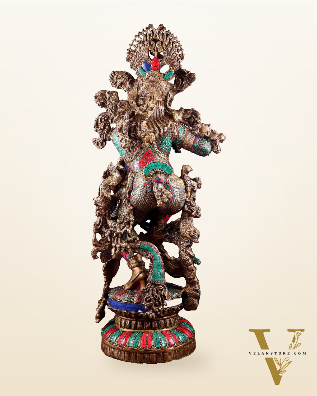 Lord Krishna Brass statue - 43 inch/3.75 feet large