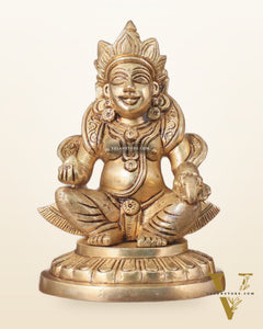 Lord Kuber Intricate Brass Statue - 5.5"