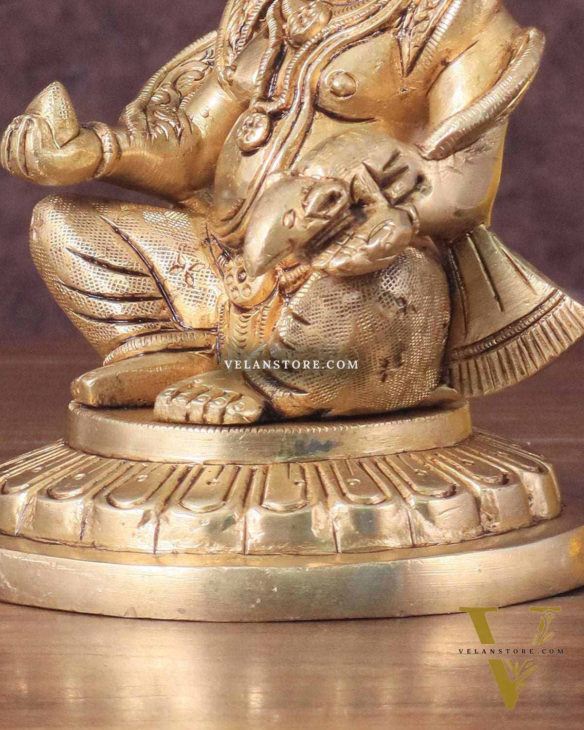 Lord Kuber Intricate Brass Statue - 5.5"
