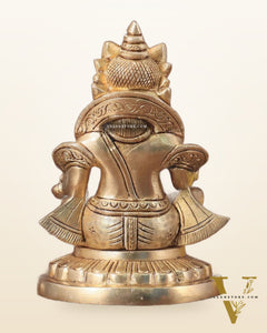 Lord Kuber Intricate Brass Statue - 5.5"