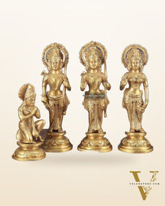 Lord Ram Darbar idols: Superfine Brass Set - 12.5"