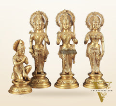 Lord Ram Darbar idols: Superfine Brass Set - 12.5"