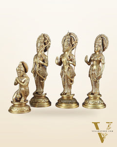 Lord Ram Darbar idols: Superfine Brass Set - 12.5"