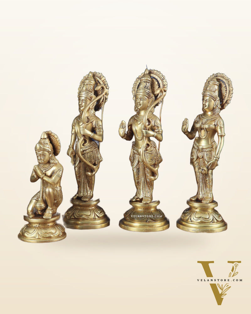 Lord Ram Darbar idols: Superfine Brass Set - 12.5"