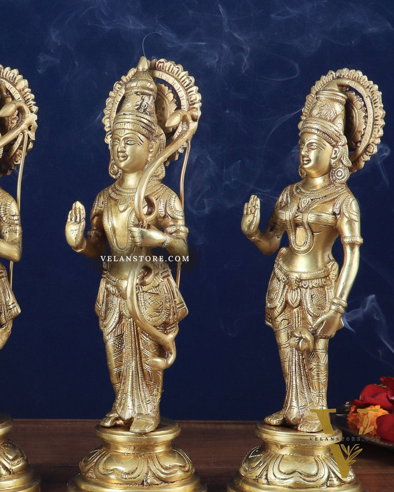 Lord Ram Darbar idols: Superfine Brass Set - 12.5"