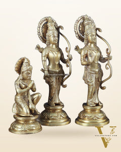 Lord Ram Darbar idols: Superfine Brass Set - 12.5"