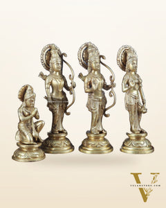 Lord Ram Darbar idols: Superfine Brass Set - 12.5"