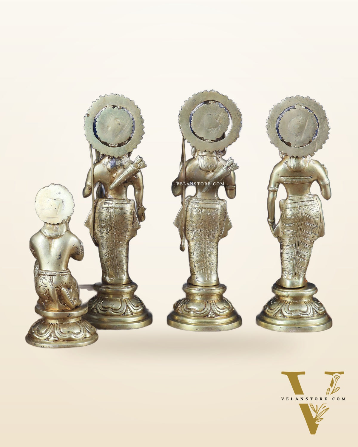 Lord Ram Darbar idols: Superfine Brass Set - 12.5"