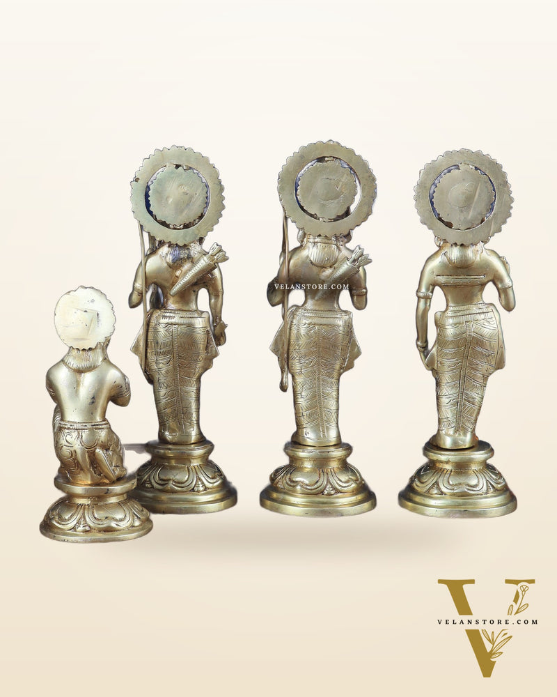 Lord Ram Darbar idols: Superfine Brass Set - 12.5"