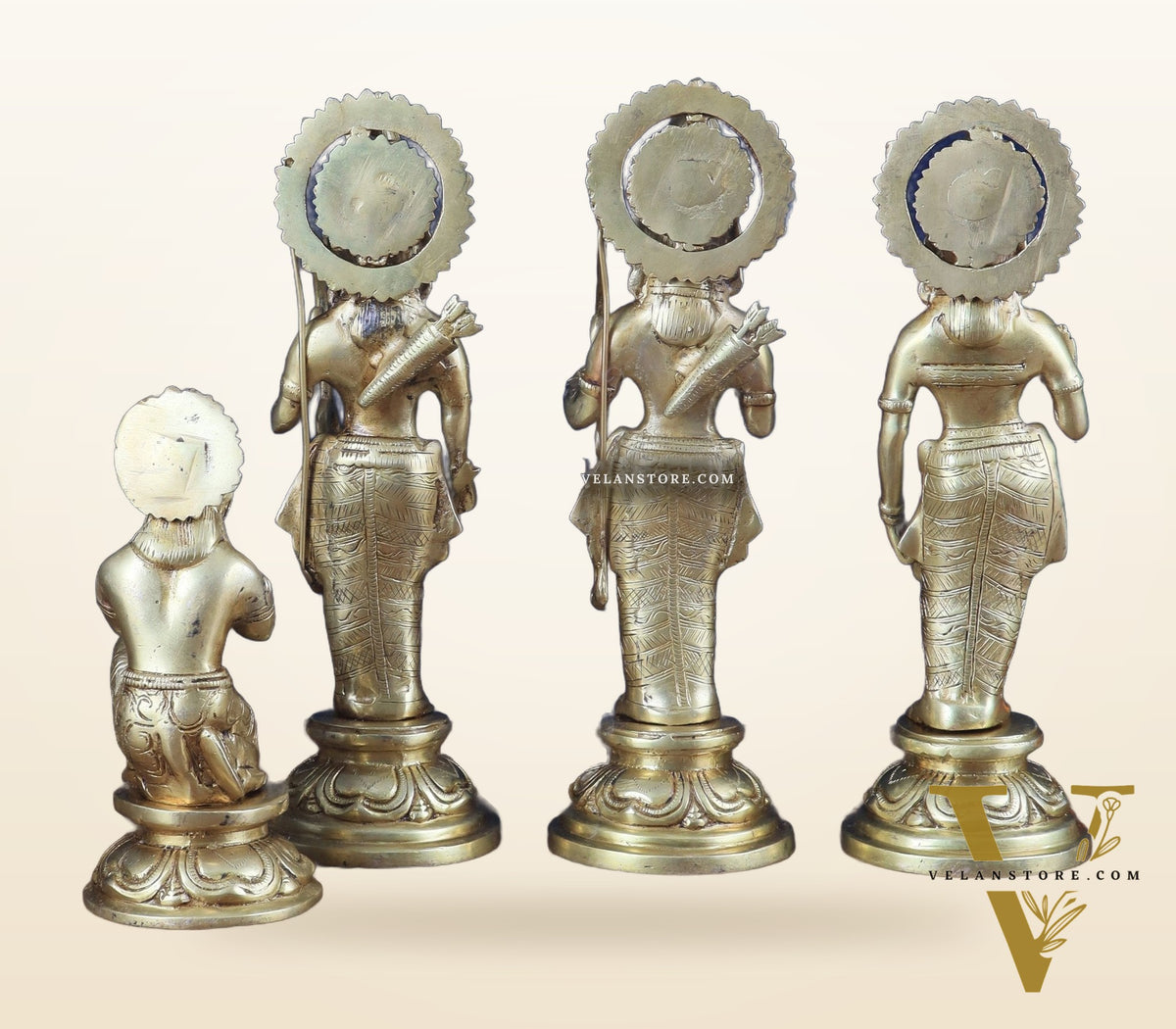 Lord Ram Darbar idols: Superfine Brass Set - 12.5"