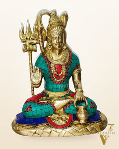 Lord Shiva Brass Idol 10.5 inches