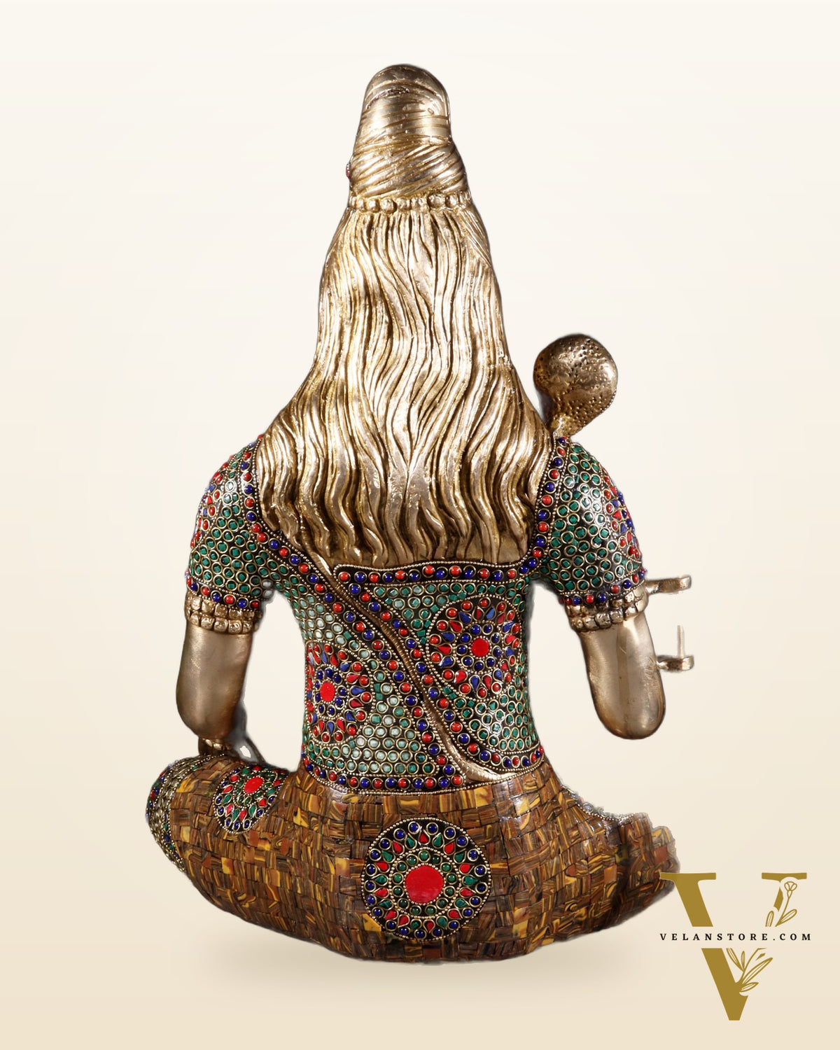 Lord Shiva Brass Idol 20 inch with stonework
