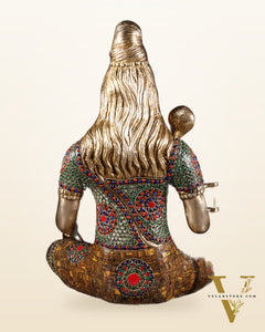 Lord Shiva Brass Idol 20 inch with stonework