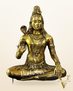 Lord Shiva Brass Idol 20 inches Golden