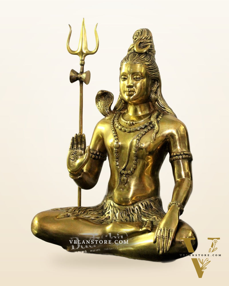 Lord Shiva Brass Idol 20 inches Golden