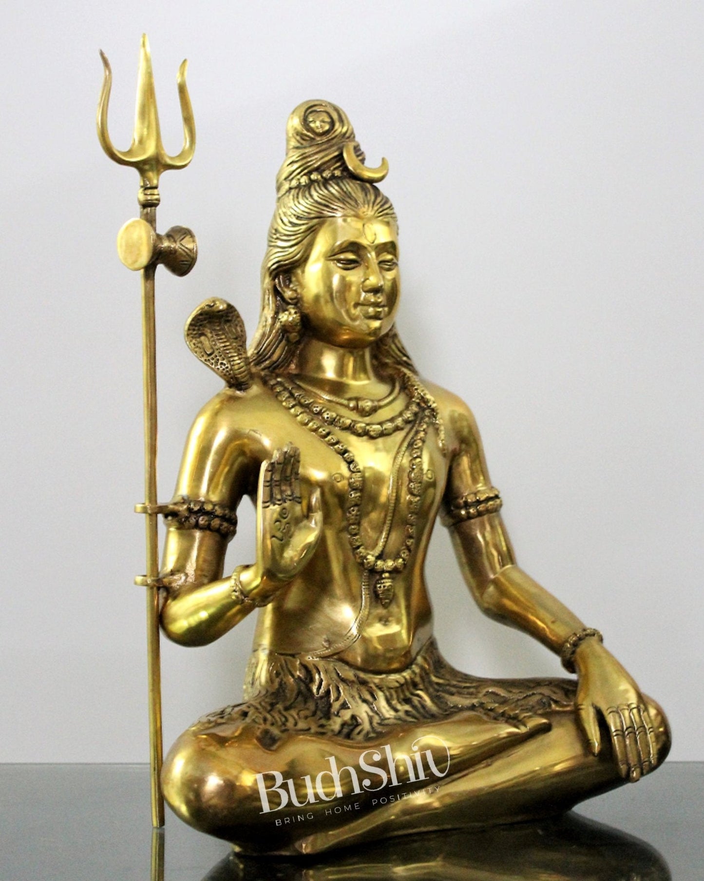 Lord Shiva Brass Idol 20 inches Golden