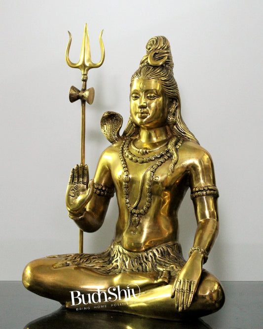 Lord Shiva Brass Idol 20 inches Golden