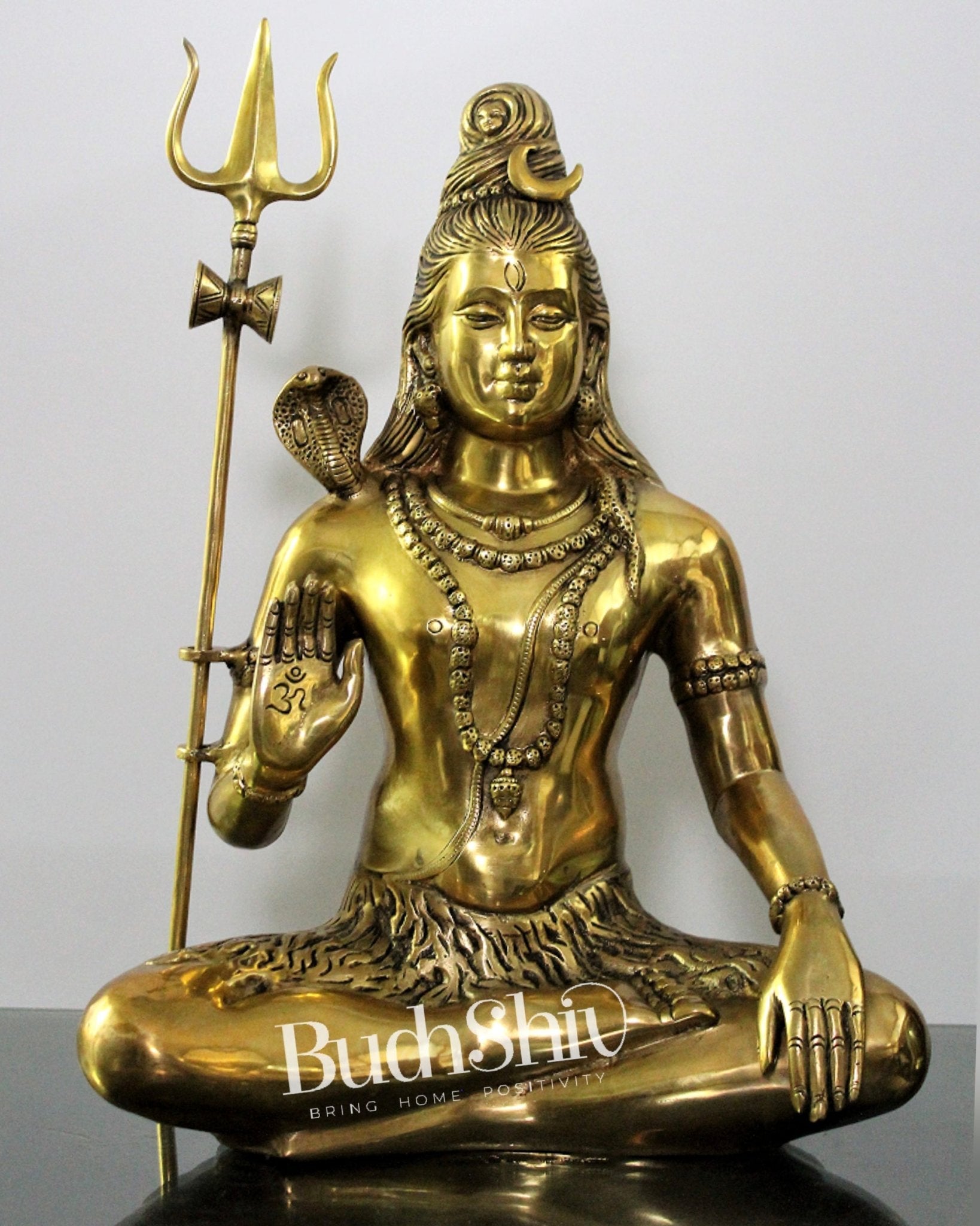 Lord Shiva Brass Idol 20 inches Golden