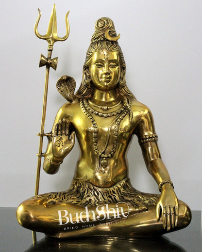 Lord Shiva Brass Idol 20 inches Golden