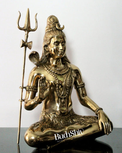 Lord Shiva Brass Idol 20 inches polished brass