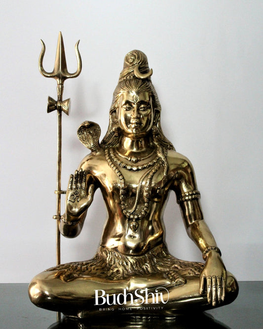 Lord Shiva Brass Idol 20 inches polished brass