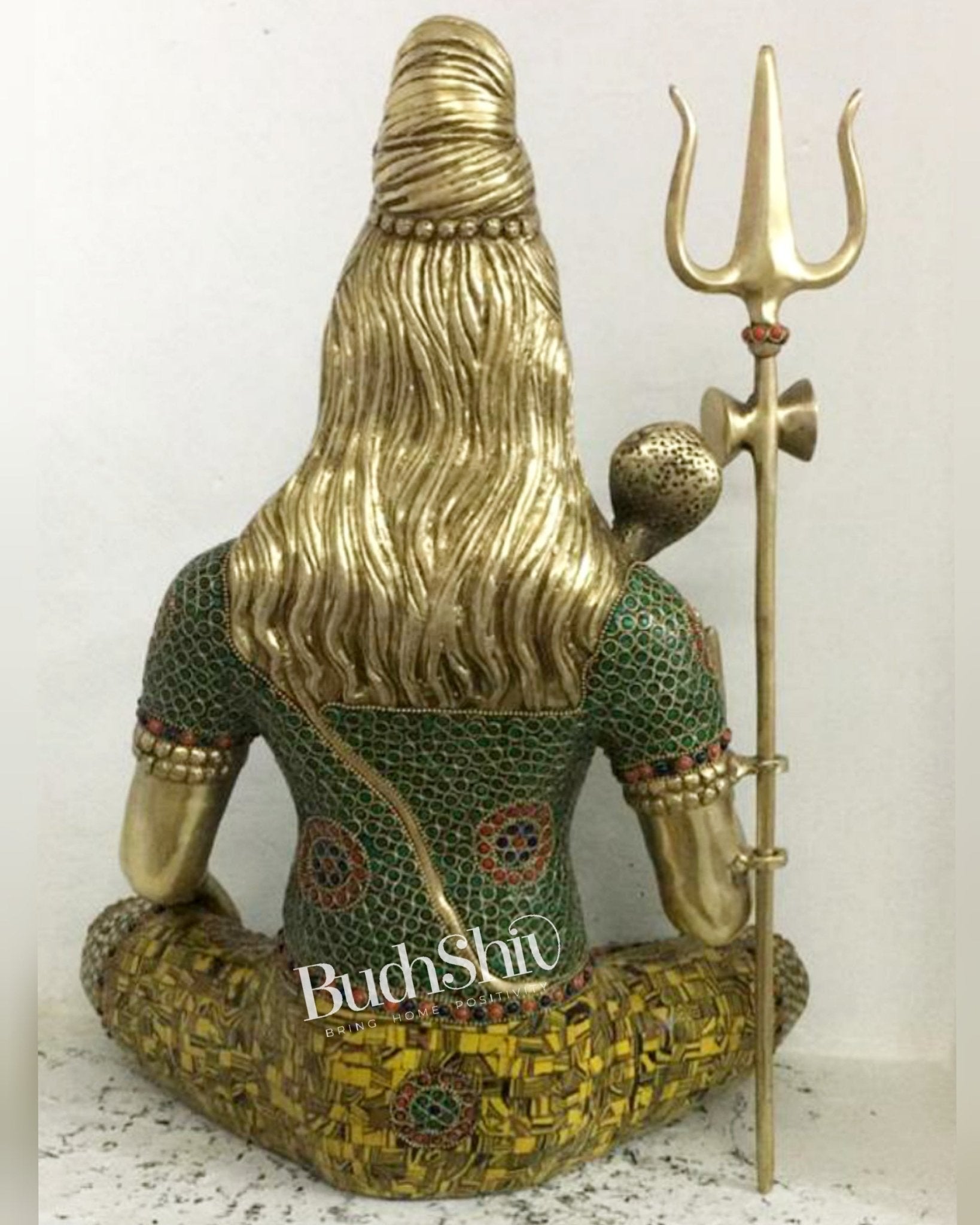 Lord Shiva Brass Idol 20 inches with stonework
