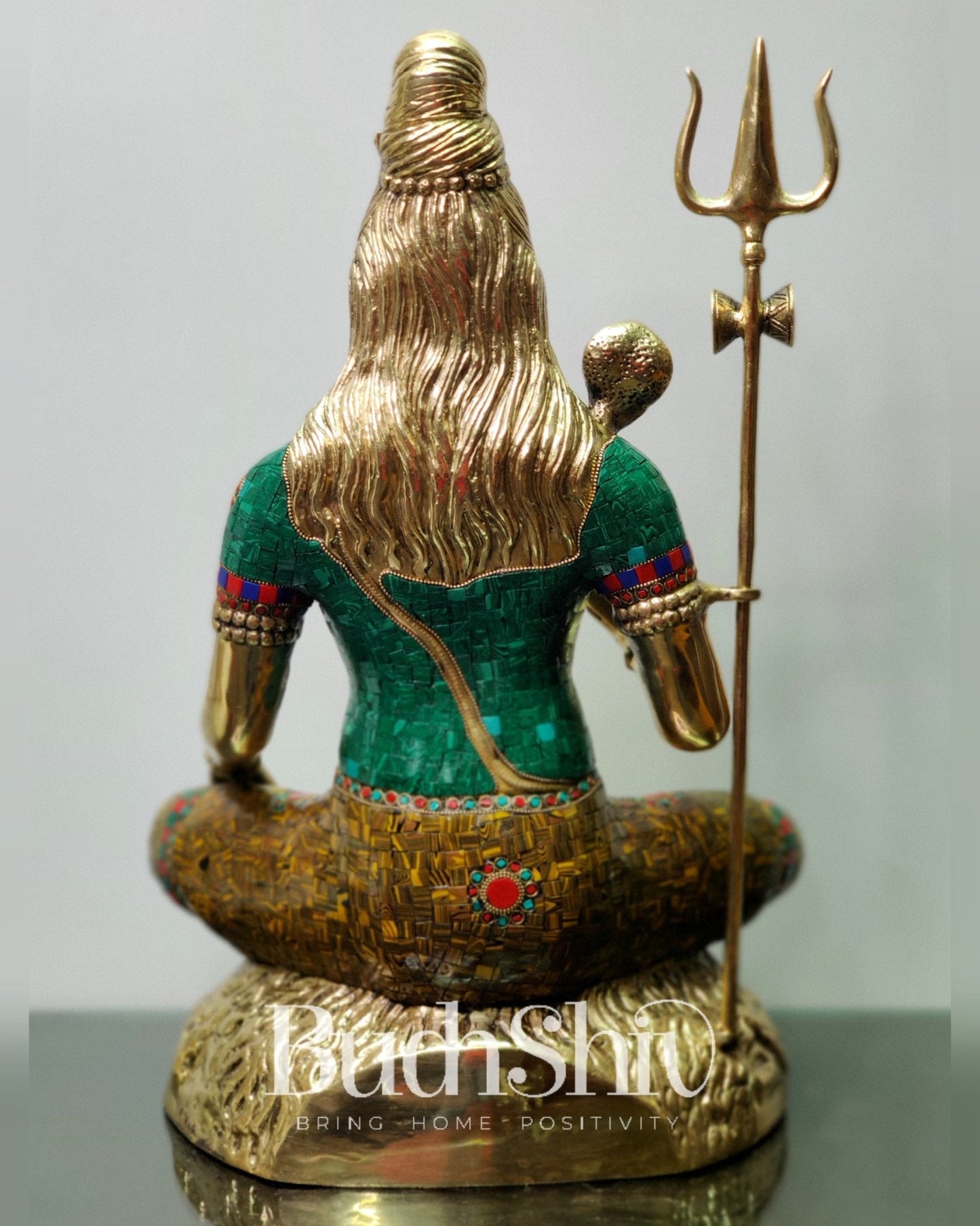 Pure Brass Lord Shiva Statue - meenakari | 22.5 Inch Height