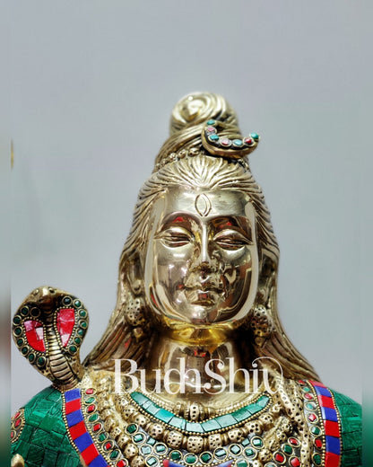 Pure Brass Lord Shiva Statue - meenakari | 22.5 Inch Height