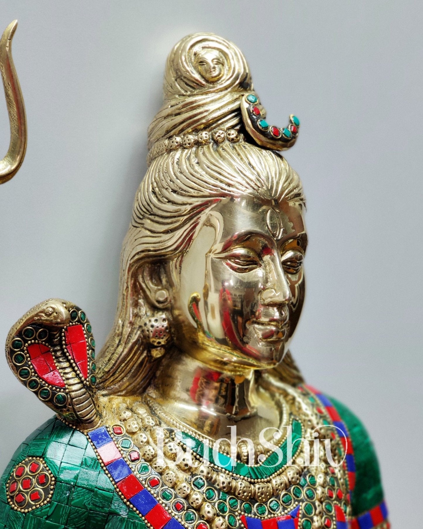 Pure Brass Lord Shiva Statue - meenakari | 22.5 Inch Height