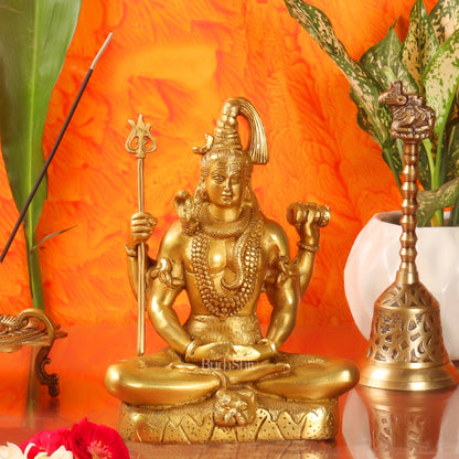 Lord Shiva brass idol in Meditation posture 8 "