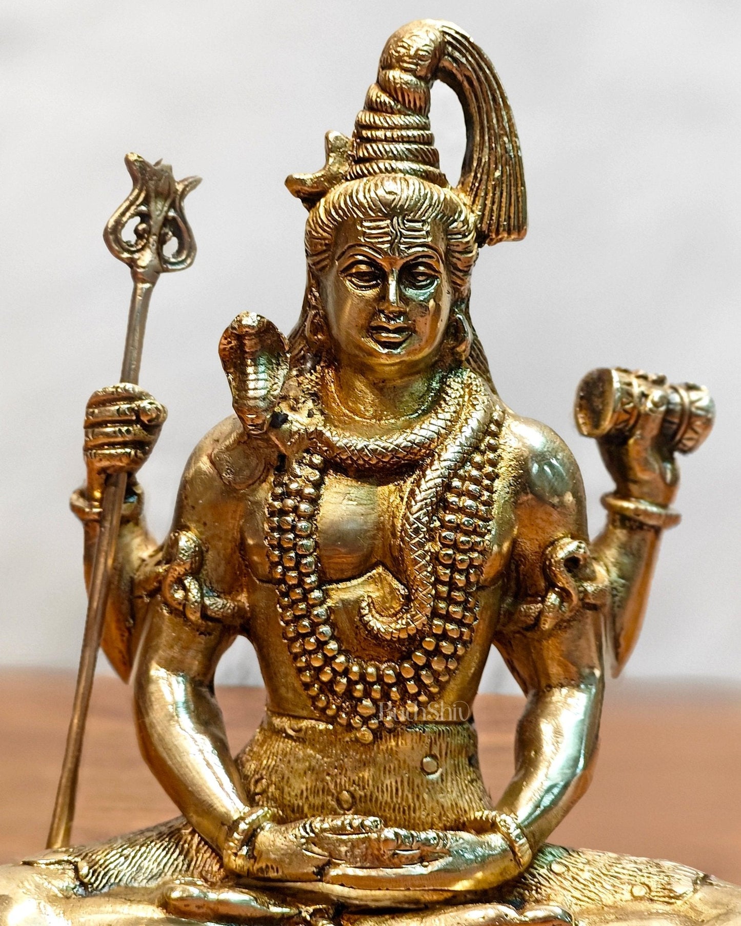 Lord Shiva brass idol in Meditation posture 8 "