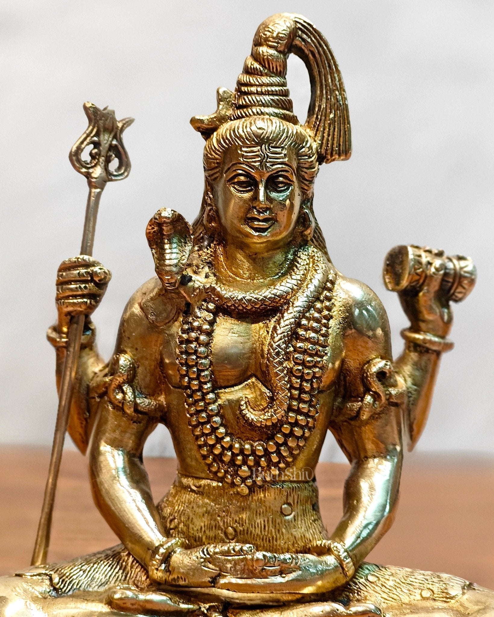 Lord Shiva brass idol in Meditation posture 8 "