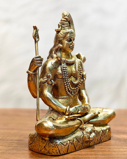 Lord Shiva brass idol in Meditation posture 8 "