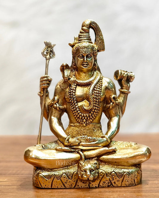 Lord Shiva brass idol in Meditation posture 8 "