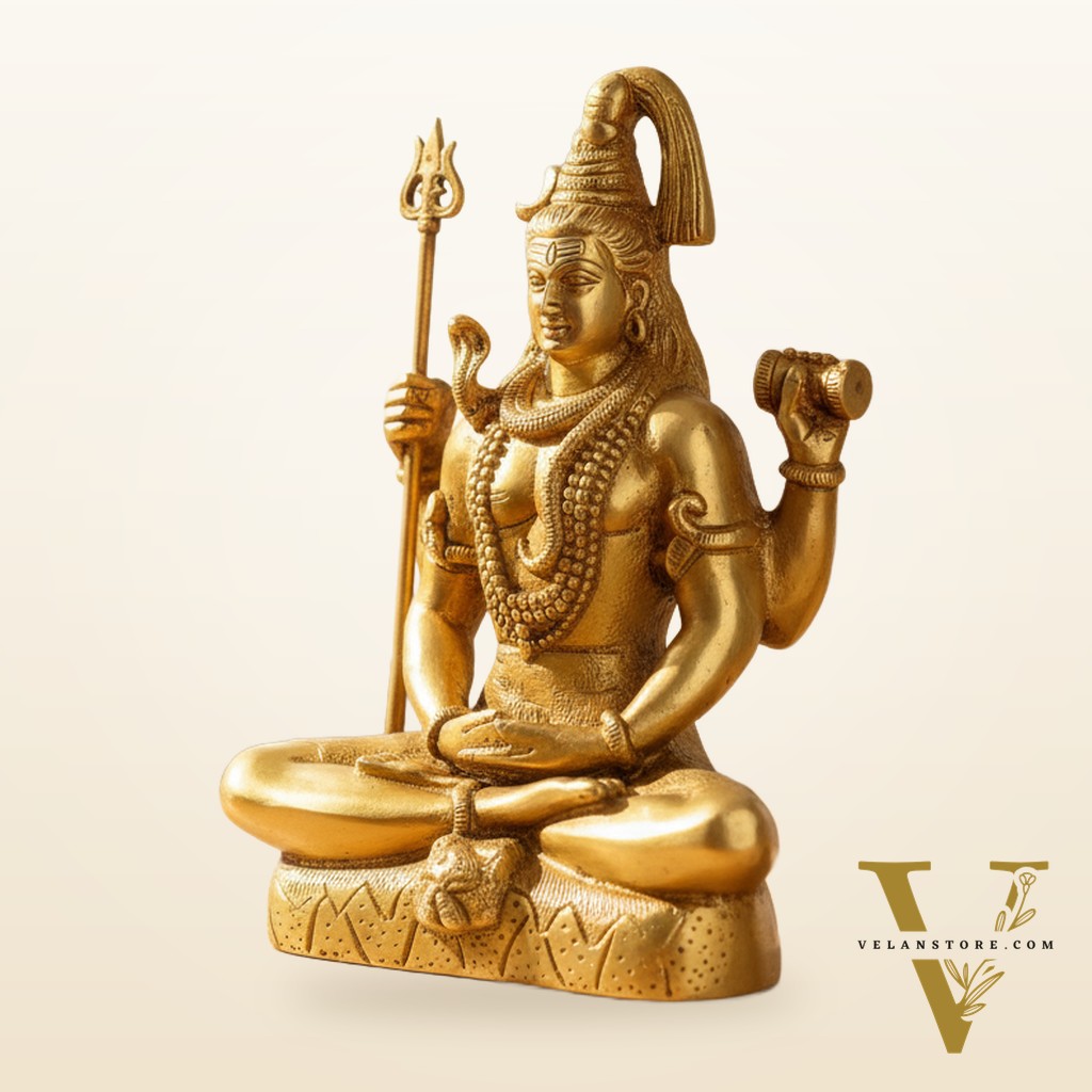 Lord Shiva brass idol in Meditation posture 8 "