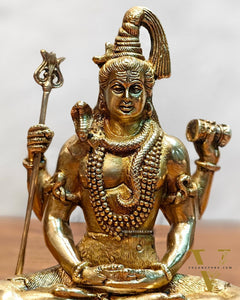 Lord Shiva brass idol in Meditation posture 8 "