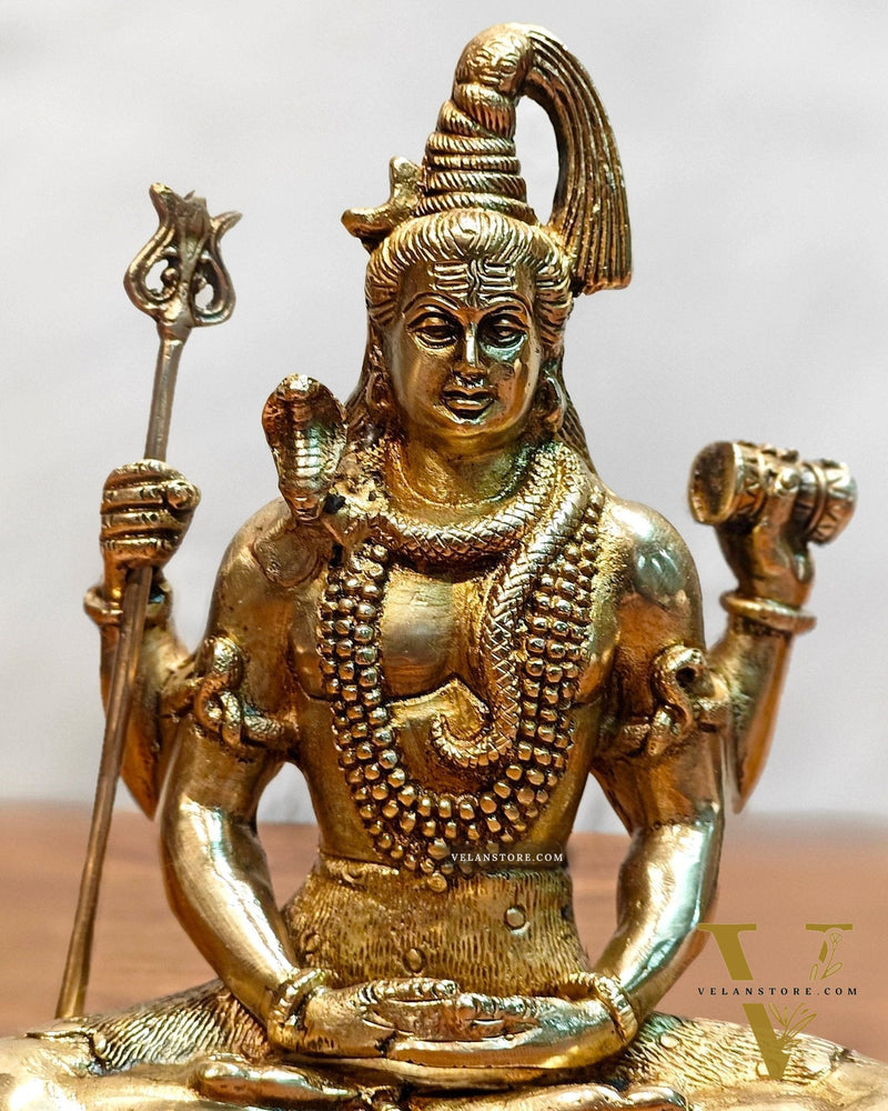 Lord Shiva brass idol in Meditation posture 8 "