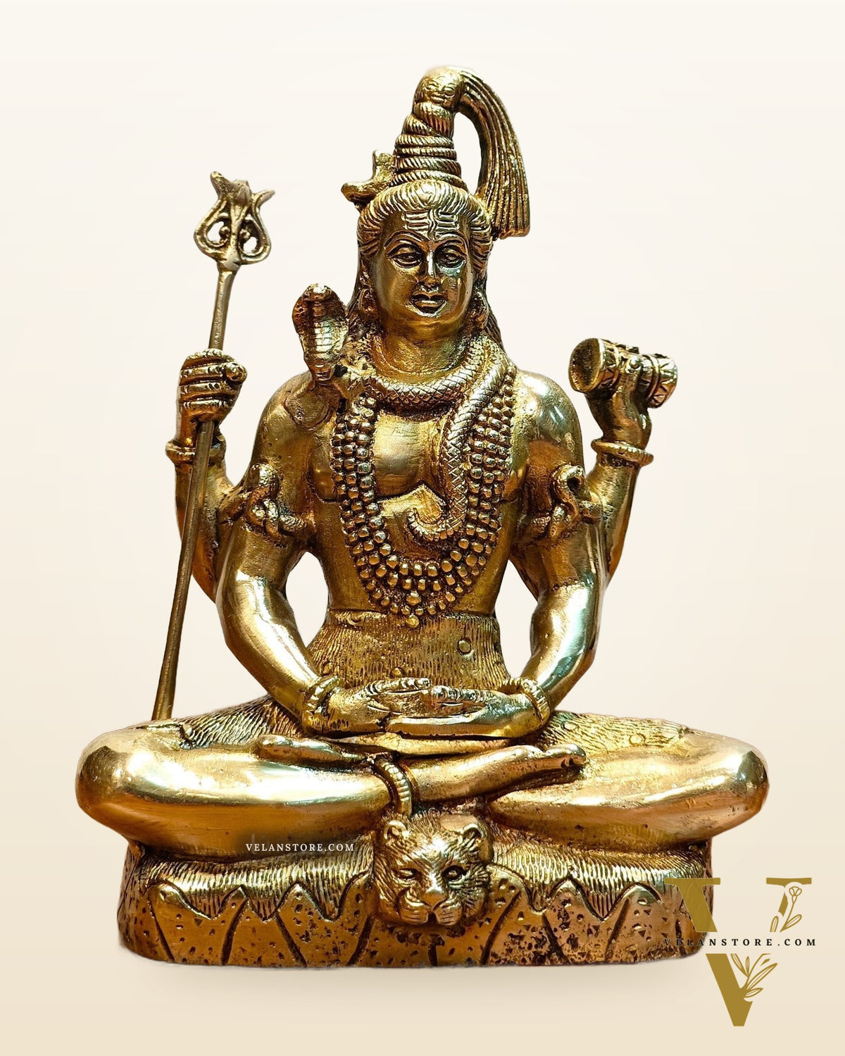 Lord Shiva brass idol in Meditation posture 8 "