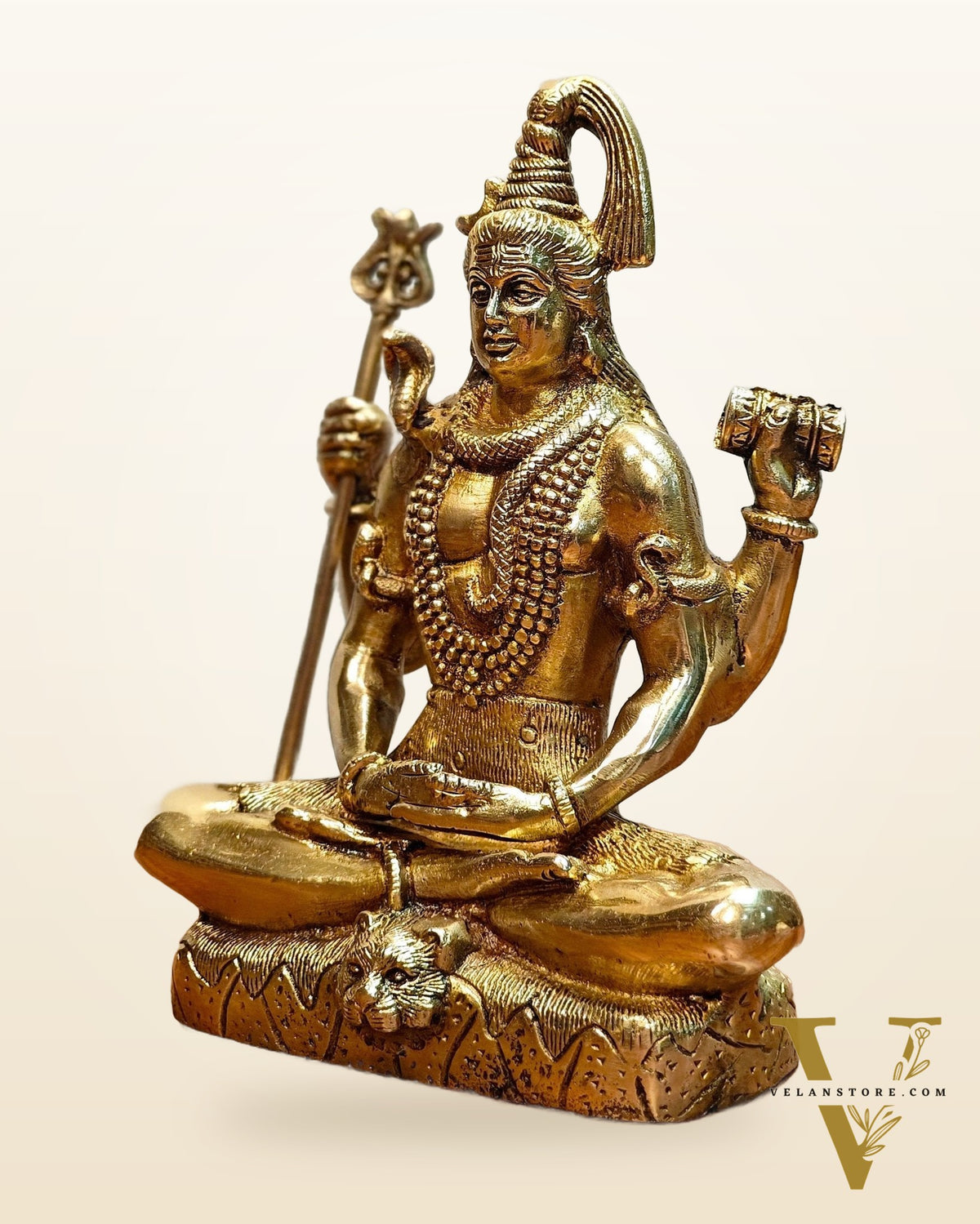 Lord Shiva brass idol in Meditation posture 8 "