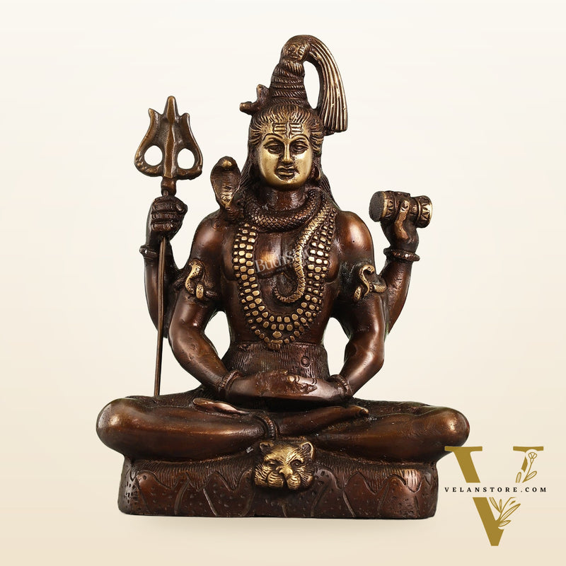 Lord Shiva brass idol in Meditation posture with 8.5 inch