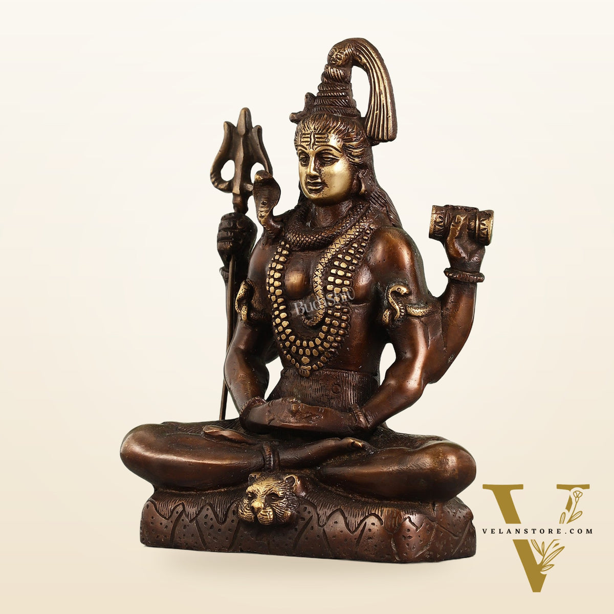 Lord Shiva brass idol in Meditation posture with 8.5 inch