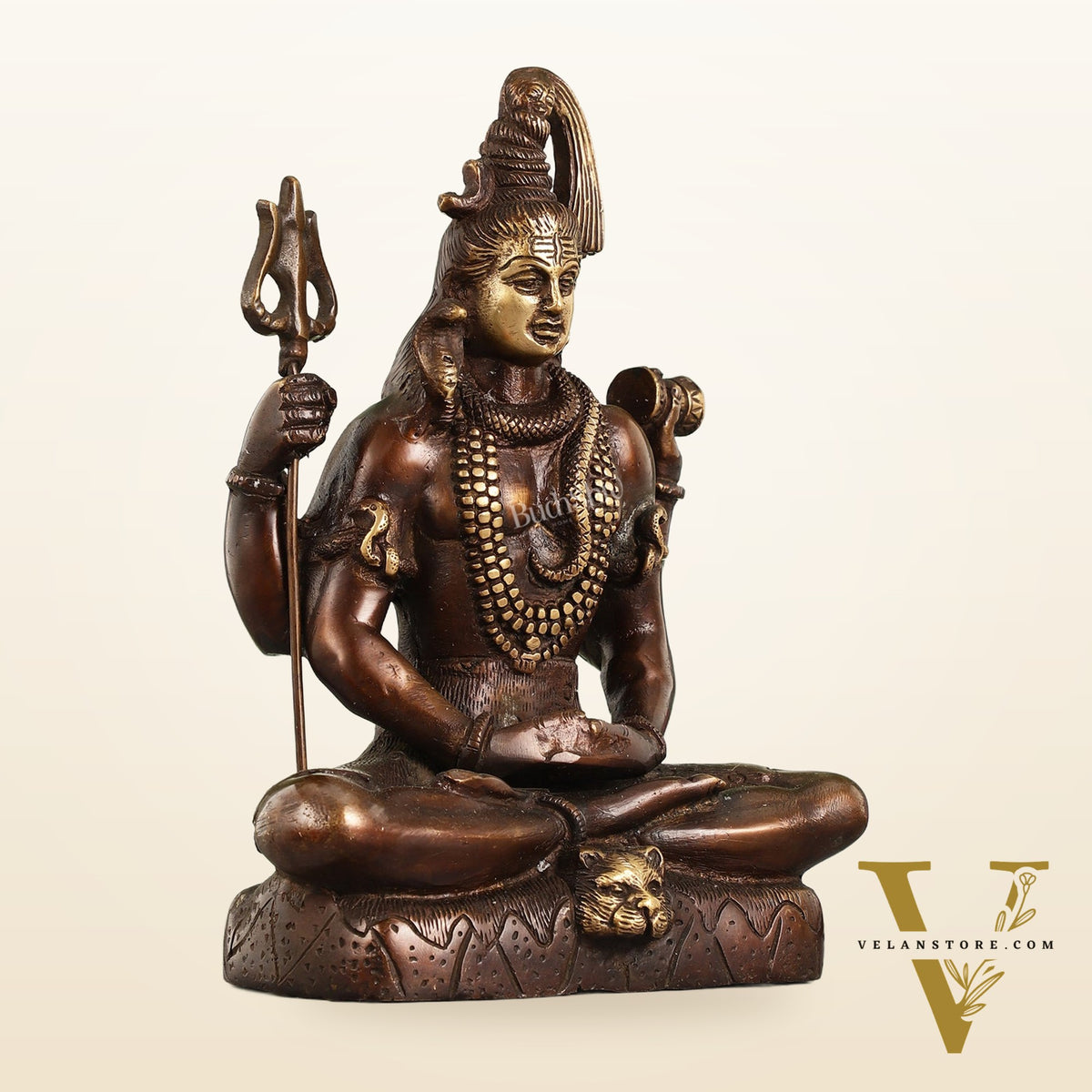 Lord Shiva brass idol in Meditation posture with 8.5 inch