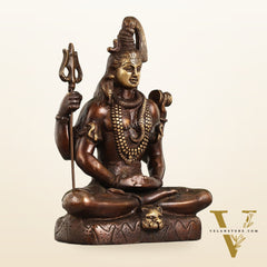 Lord Shiva brass idol in Meditation posture with 8.5 inch