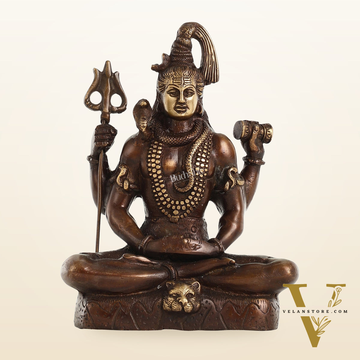 Lord Shiva brass idol in Meditation posture with 8.5 inch