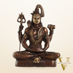 Lord Shiva brass idol in Meditation posture with 8.5 inch