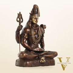 Lord Shiva brass idol in Meditation posture with 8.5 inch