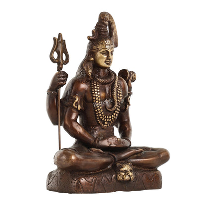 Lord Shiva brass idol in Meditation posture with 8.5 inch