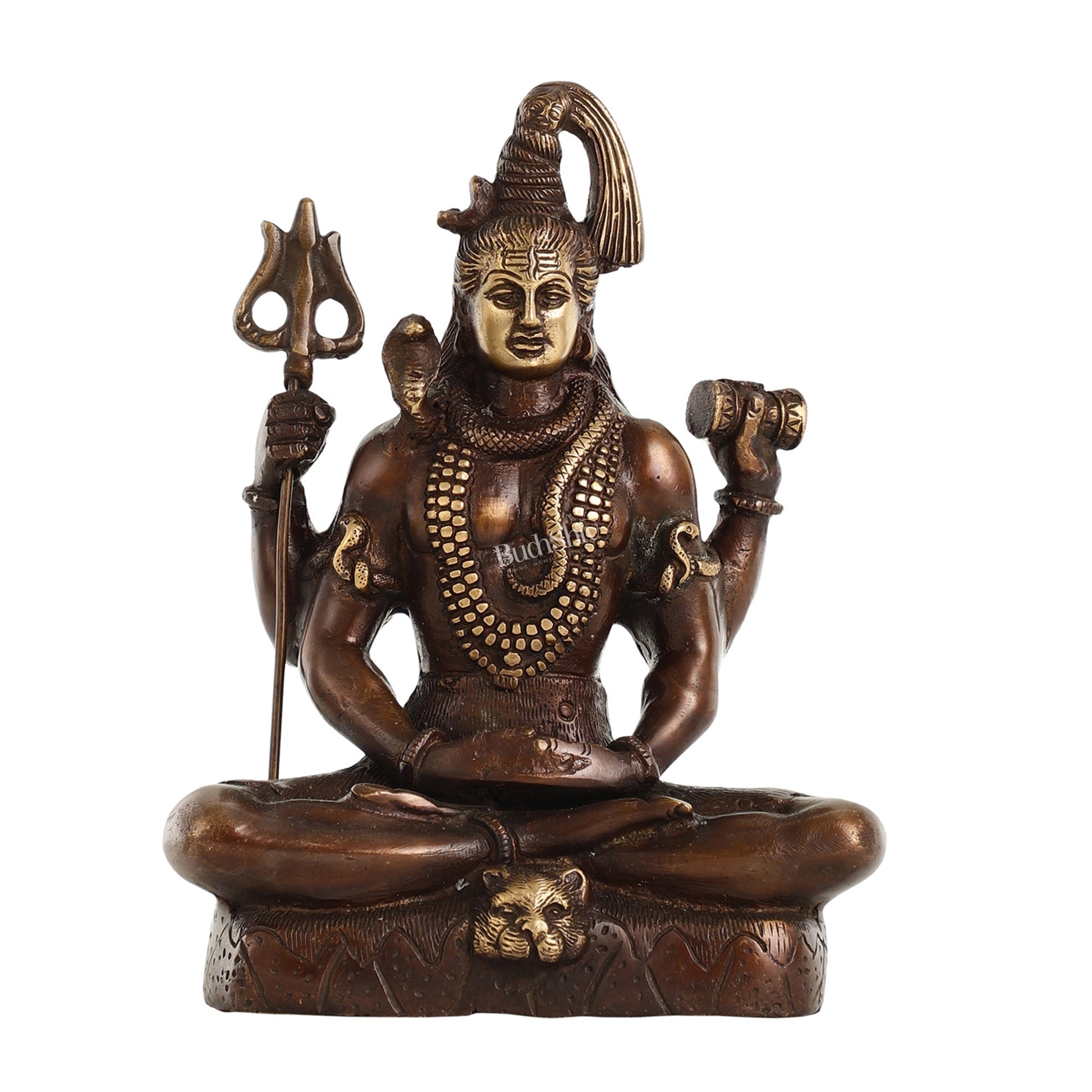 Lord Shiva brass idol in Meditation posture with 8.5 inch